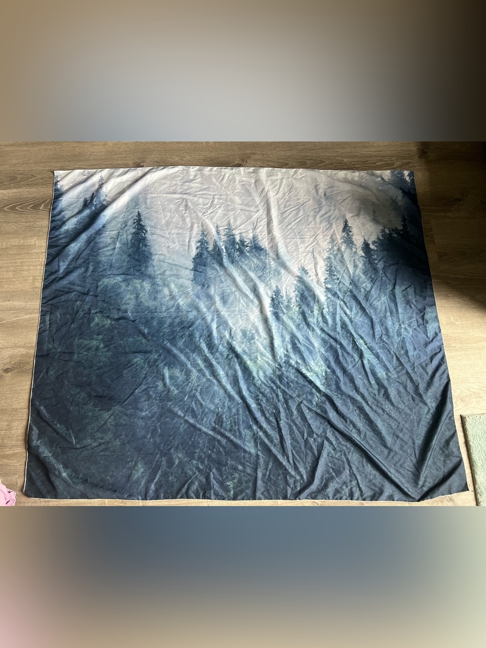 Forest Mist Blue Bedding Duvet Cover - Blue
